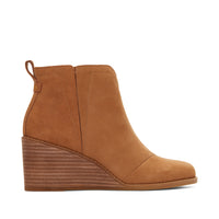 Clare Wedge Boot Tan Leather - Side View