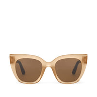 Sydney Traveler Sunglasses Matte-Shiny Oatmilk Crystal Fade-Brown - Front View