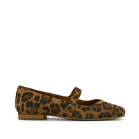 Bianca Flat Brown Sugar Leopard Print Suede - Side View