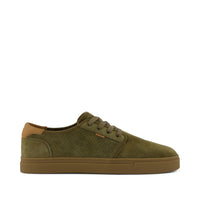 Carlo 2.0 Lace-Up Sneaker Military Olive Perforated Suede - Side View