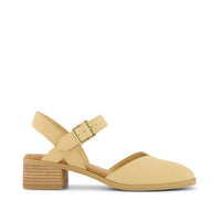 Jaclyn Heel Light Caramel Nubuck Leather - Side View